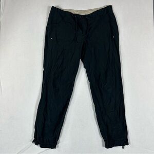 Columbia Vintage Black Hiking Pants Women’s XL Mid Rise Drawstring Ankle Cinch